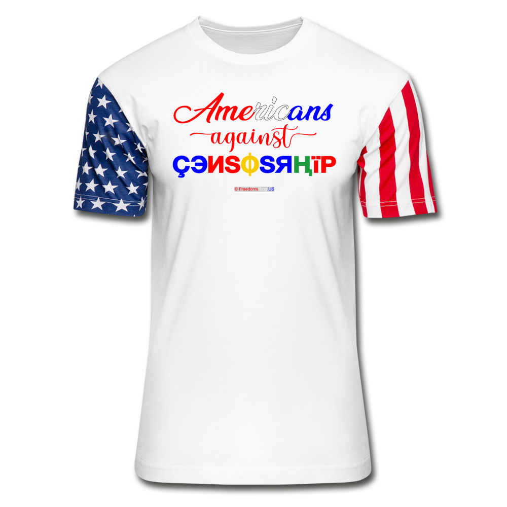 AMERICANS AGAINST CENSORSHIP - Stars & Stripes T-Shirt - white