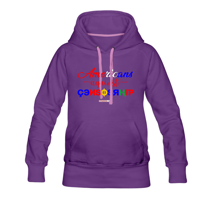 AMERICANS AGAINST CENSORSHIP - Women’s Premium Hoodie - purple