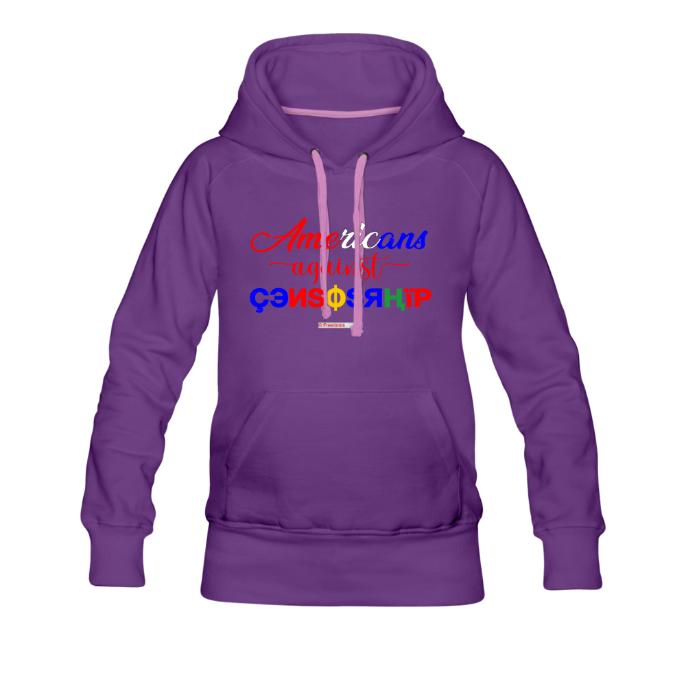 AMERICANS AGAINST CENSORSHIP - Women’s Premium Hoodie - purple