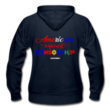 Load image into Gallery viewer, AMERICANS AGAINST CENSORSHIP - Gildan Heavy Blend Women&#39;s Zip Hoodie - navy
