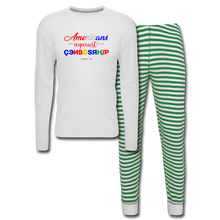 Load image into Gallery viewer, AMERICANS AGAINST CENSORSHIP - Unisex Pajama Set - white/green stripe
