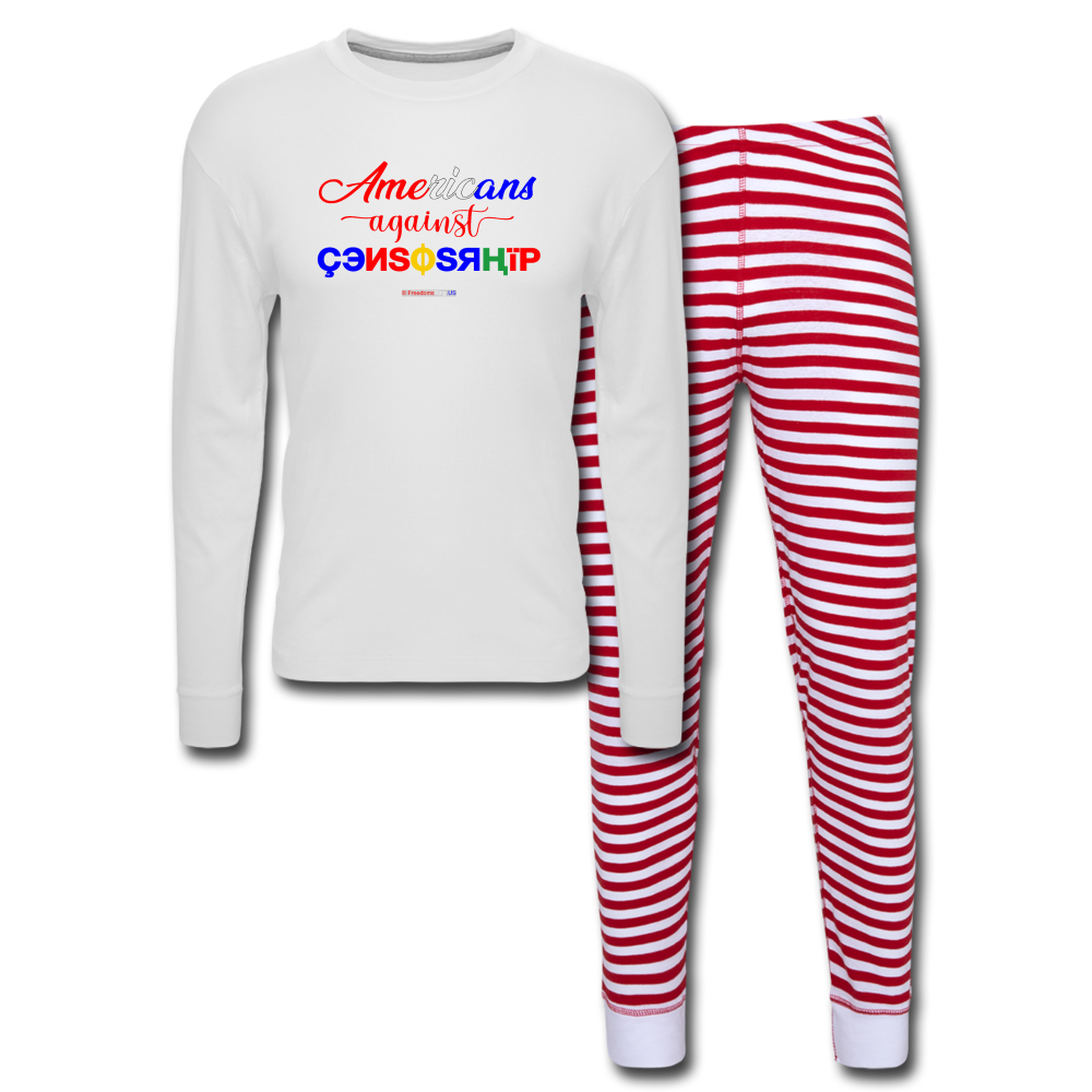 AMERICANS AGAINST CENSORSHIP - Unisex Pajama Set - white/red stripe