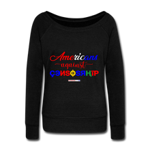 Load image into Gallery viewer, AMERICANS AGAINST CENSORSHIP - Women&#39;s Wideneck Sweatshirt - black
