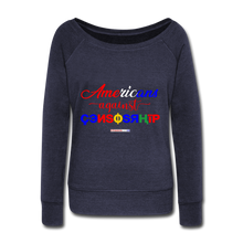 Load image into Gallery viewer, AMERICANS AGAINST CENSORSHIP - Women&#39;s Wideneck Sweatshirt - melange navy
