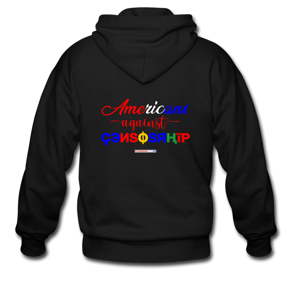 AMERICANS AGAINST CENSORSHIP - Men's Zip Hoodie - black