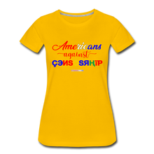 Load image into Gallery viewer, AMERICANS AGAINST CENSORSHIP - Women’s Premium T-Shirt - sun yellow
