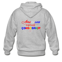 Load image into Gallery viewer, AMERICANS AGAINST CENSORSHIP - Gildan Heavy Blend Adult Zip Hoodie - heather gray
