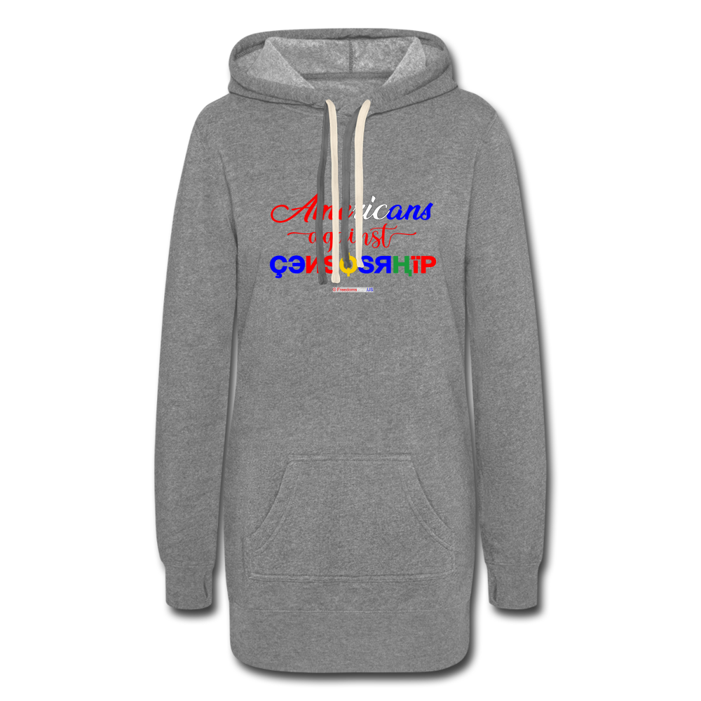 AMERICANS AGAINST CENSORSHIP - Women's Hoodie Dress - heather gray