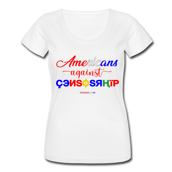 AMERICANS AGAINST CENSORSHIP - Women's Scoop Neck T-Shirt - white