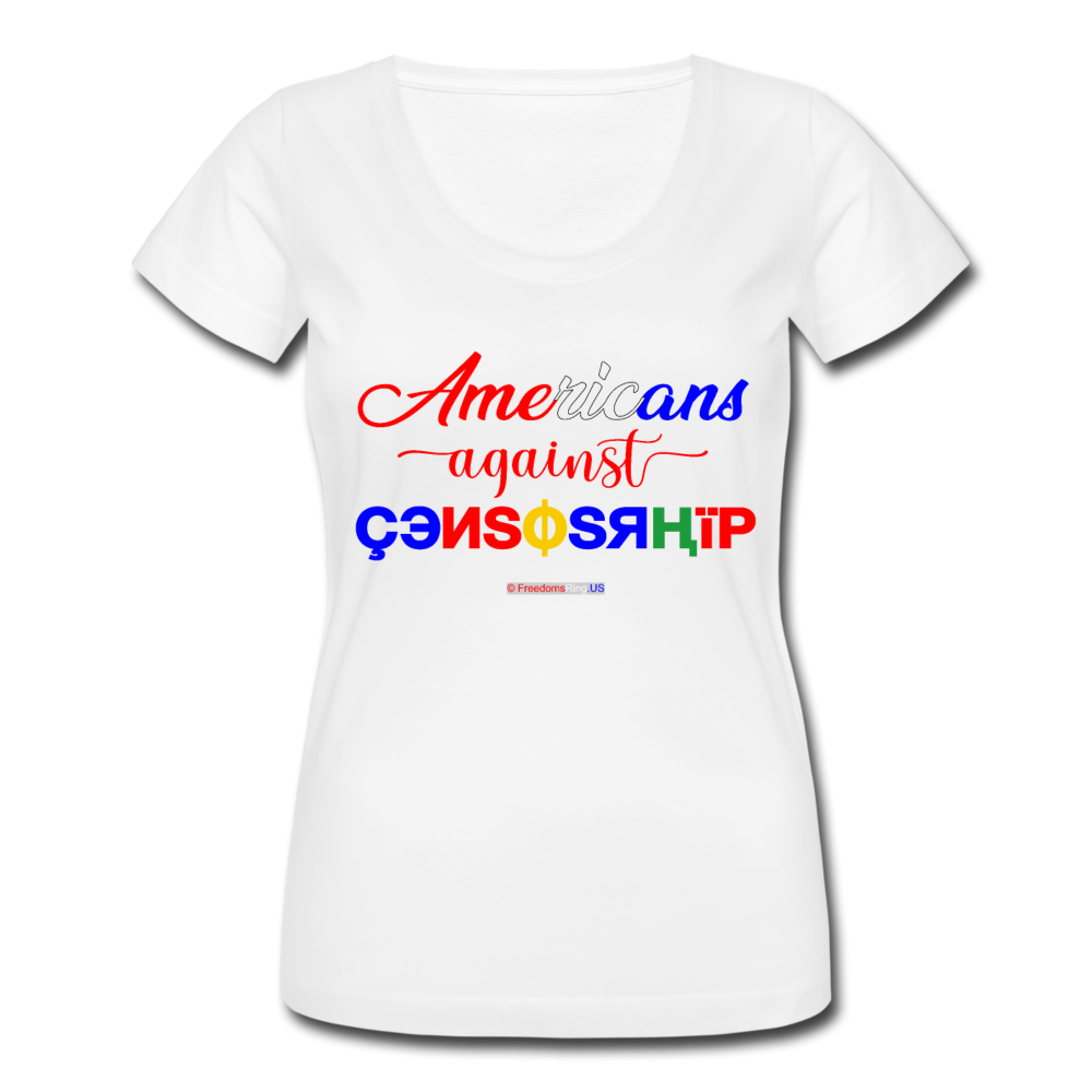 AMERICANS AGAINST CENSORSHIP - Women's Scoop Neck T-Shirt - white