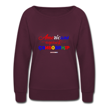 Load image into Gallery viewer, AMERICANS AGAINST CENSORSHIP - Women’s Crewneck Sweatshirt - plum
