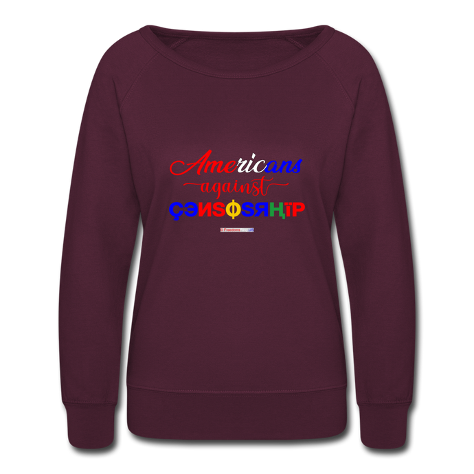 AMERICANS AGAINST CENSORSHIP - Women’s Crewneck Sweatshirt - plum