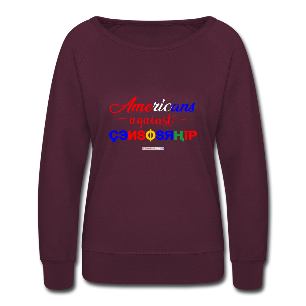 AMERICANS AGAINST CENSORSHIP - Women’s Crewneck Sweatshirt - plum