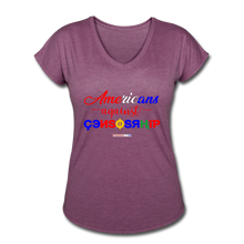 Load image into Gallery viewer, AMERICANS AGAINST CENSORSHIP - Women&#39;s Tri-Blend V-Neck T-Shirt - heather plum
