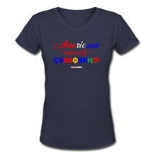 Load image into Gallery viewer, AMERICANS AGAINST CENSORSHIP - Women&#39;s V-Neck T-Shirt - navy
