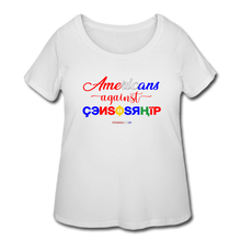 Load image into Gallery viewer, AMERICANS AGAINST CENSORSHIP - Women’s Curvy T-Shirt - white
