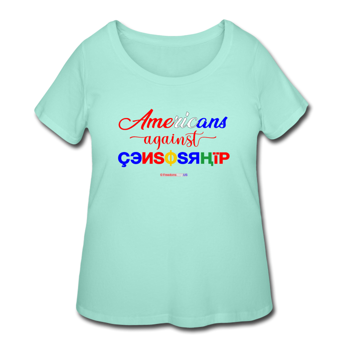 AMERICANS AGAINST CENSORSHIP - Women’s Curvy T-Shirt - mint