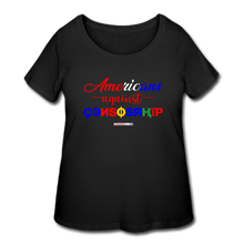 Load image into Gallery viewer, AMERICANS AGAINST CENSORSHIP - Women’s Curvy T-Shirt - black
