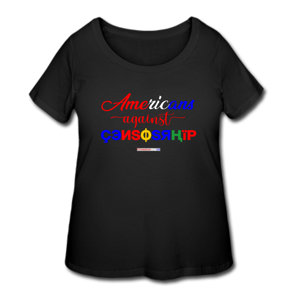 AMERICANS AGAINST CENSORSHIP - Women’s Curvy T-Shirt - black