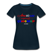 Load image into Gallery viewer, AMERICANS AGAINST CENSORSHIP - Women’s Premium Organic T-Shirt - deep navy
