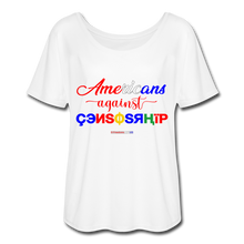 Load image into Gallery viewer, AMERICANS AGAINST CENSORSHIP - Women’s Flowy T-Shirt - white
