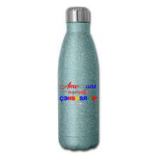 Load image into Gallery viewer, AMERICANS AGAINST CENSORSHIP - Insulated Stainless Steel Water Bottle - turquoise glitter
