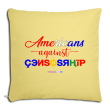 Load image into Gallery viewer, AMERICANS AGAINST CENSORSHIP - Throw Pillow Cover 18” x 18” - washed yellow
