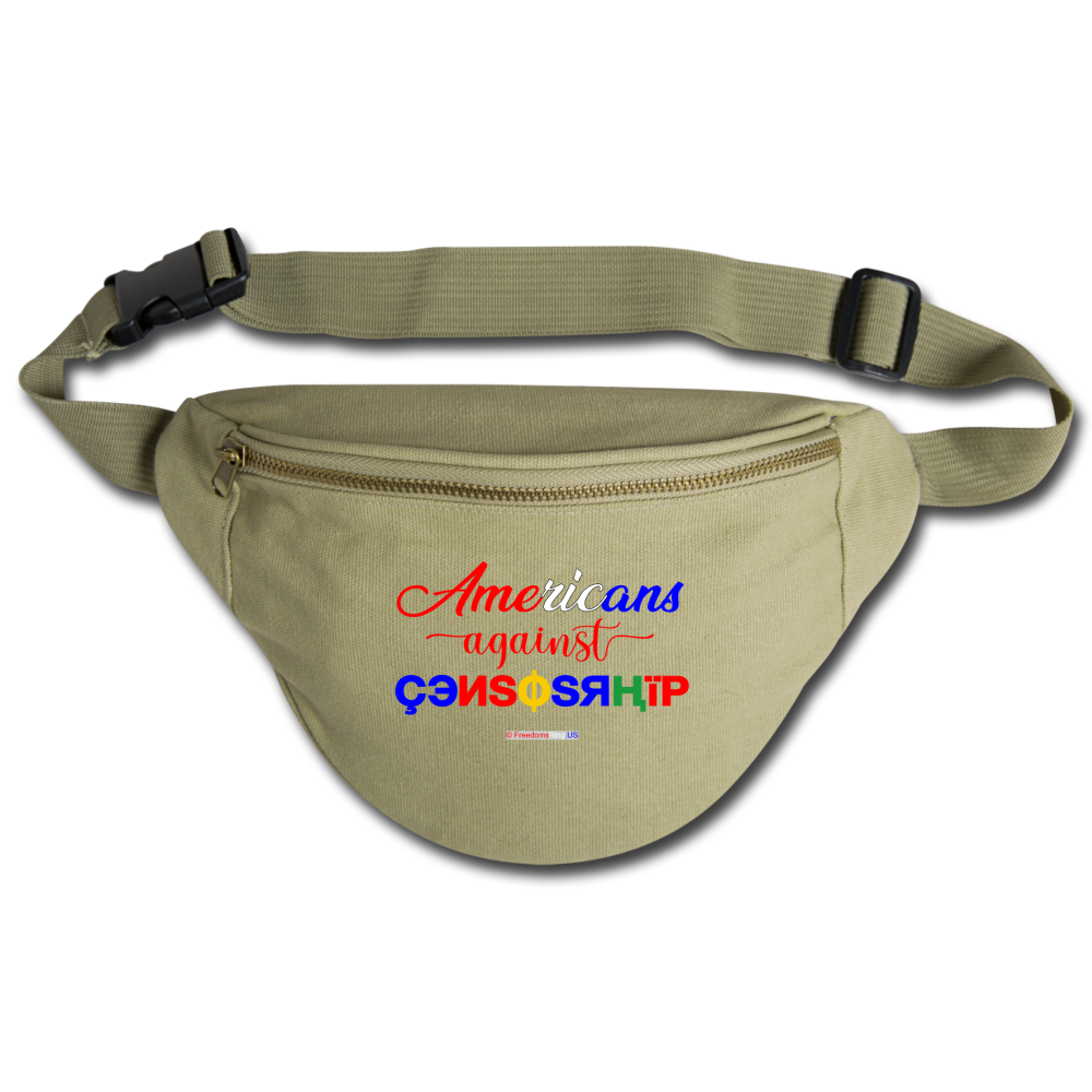 AMERICANS AGAINST CENSORSHIP - Fanny Pack | Comfort Colors 344 - khaki