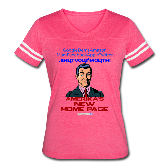 AMERIKA'S NEW HOME PAGE - Women’s Vintage Sport T-Shirt - vintage pink/white