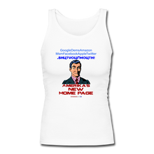 Load image into Gallery viewer, AMERIKA&#39;S NEW HOME PAGE - Women&#39;s Longer Length Fitted Tank - white
