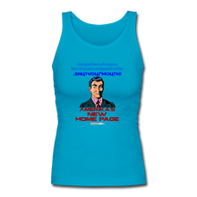 Load image into Gallery viewer, AMERIKA&#39;S NEW HOME PAGE - Women&#39;s Longer Length Fitted Tank - turquoise
