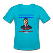 Load image into Gallery viewer, AMERIKA&#39;S NEW HOME PAGE - Men’s Moisture Wicking Performance T-Shirt - turquoise
