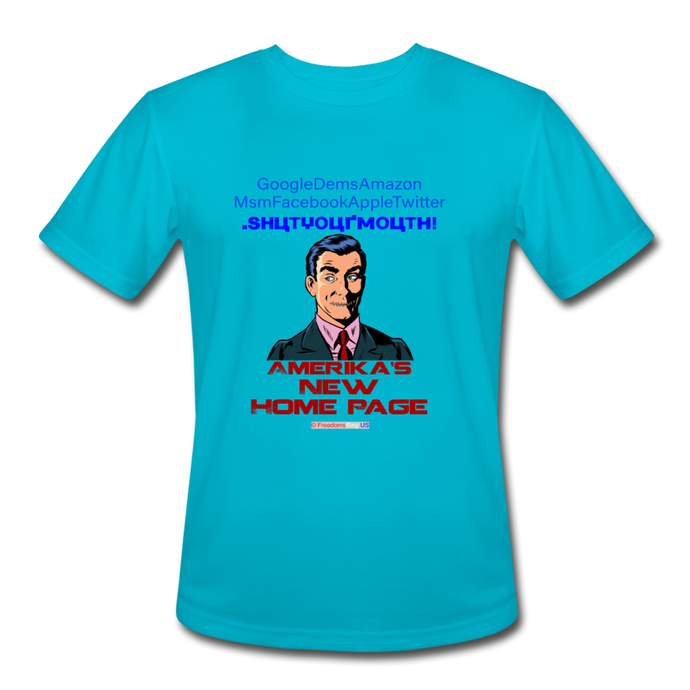 AMERIKA'S NEW HOME PAGE - Men’s Moisture Wicking Performance T-Shirt - turquoise