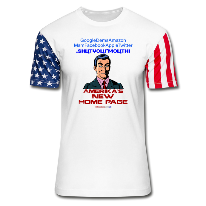 AMERIKA'S NEW HOME PAGE - Stars & Stripes T-Shirt - white