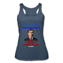 Load image into Gallery viewer, AMERIKA&#39;S NEW HOME PAGE - Women’s Tri-Blend Racerback Tank - heather navy
