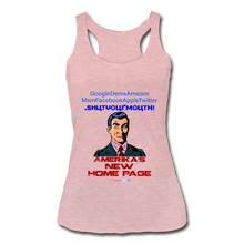 Load image into Gallery viewer, AMERIKA&#39;S NEW HOME PAGE - Women’s Tri-Blend Racerback Tank - heather dusty rose
