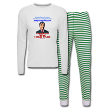 Load image into Gallery viewer, AMERIKA&#39;S NEW HOME PAGE - Unisex Pajama Set - white/green stripe
