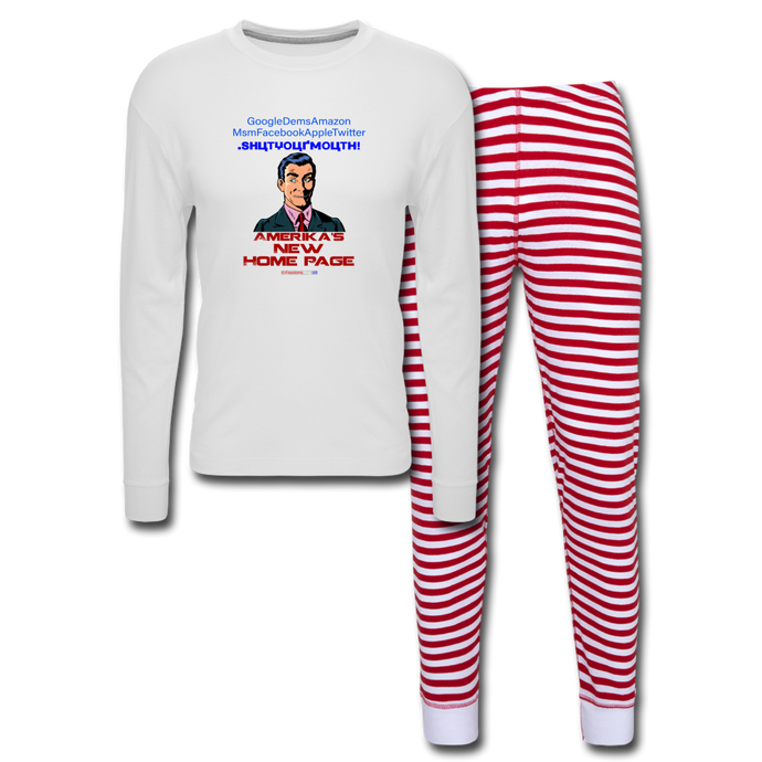 AMERIKA'S NEW HOME PAGE - Unisex Pajama Set - white/red stripe