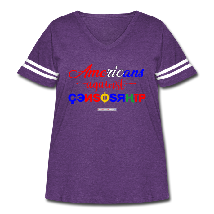 AMERIKA'S NEW HOME PAGE - Women's Curvy Vintage Sport T-Shirt - vintage purple/white