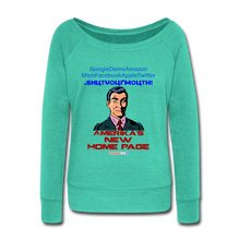 Load image into Gallery viewer, AMERIKA&#39;S NEW HOME PAGE - Women&#39;s Wideneck Sweatshirt - teal
