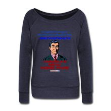 Load image into Gallery viewer, AMERIKA&#39;S NEW HOME PAGE - Women&#39;s Wideneck Sweatshirt - melange navy
