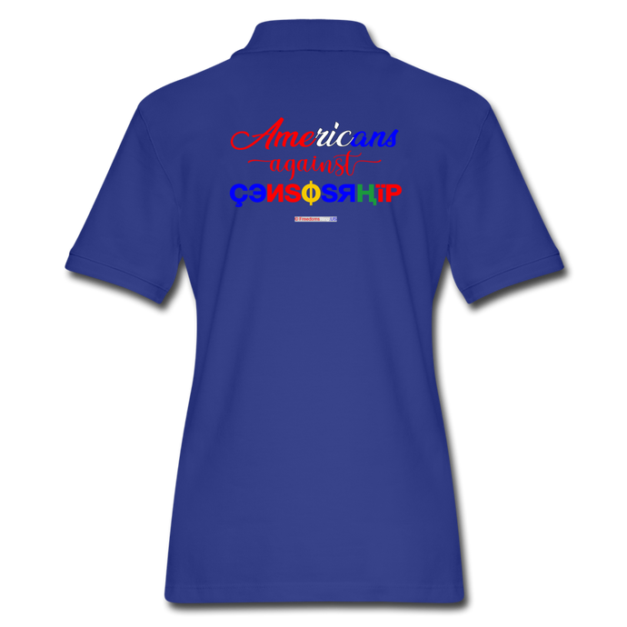 AMERIKA'S NEW HOME PAGE - Women's Pique Polo Shirt - royal blue