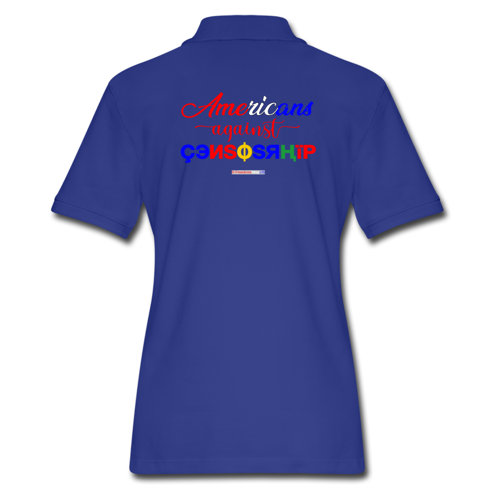 AMERIKA'S NEW HOME PAGE - Women's Pique Polo Shirt - royal blue