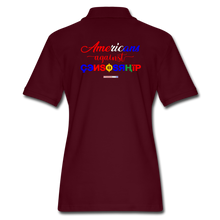 Load image into Gallery viewer, AMERIKA&#39;S NEW HOME PAGE - Women&#39;s Pique Polo Shirt - burgundy
