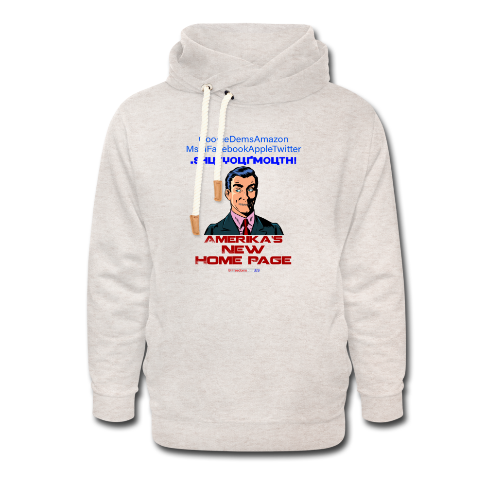 AMERIKA'S NEW HOME PAGE - Shawl Collar Hoodie - heather oatmeal