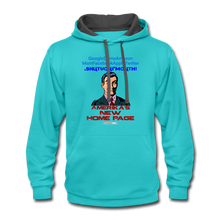 Load image into Gallery viewer, AMERIKA&#39;S NEW HOME PAGE - Contrast Hoodie - scuba blue/asphalt
