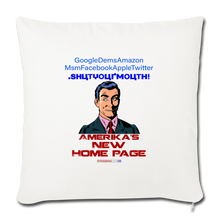 Load image into Gallery viewer, AMERIKA&#39;S NEW HOME PAGE - Throw Pillow Cover 18” x 18” - natural white
