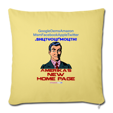 Load image into Gallery viewer, AMERIKA&#39;S NEW HOME PAGE - Throw Pillow Cover 18” x 18” - washed yellow
