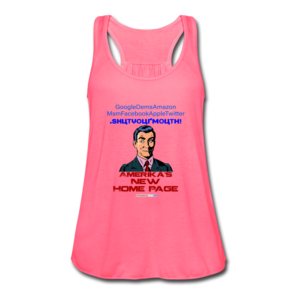 AMERIKA'S NEW HOME PAGE - Women's Flowy Tank Top by Bella - neon pink