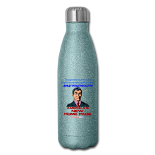 Load image into Gallery viewer, AMERIKA&#39;S NEW HOME PAGE - Insulated Stainless Steel Water Bottle - turquoise glitter
